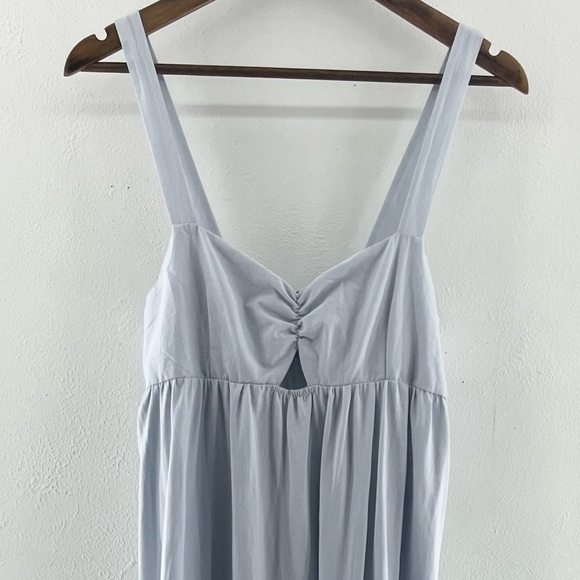 NWT Light Blue Zara Keyhole Gathered Flattering Front Women’s Large - Picture 3 of 9